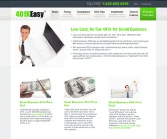 401Keasy.com(Low Cost 401k for Small Business) Screenshot