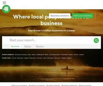 411.ca(Canada's Local Search Engine) Screenshot