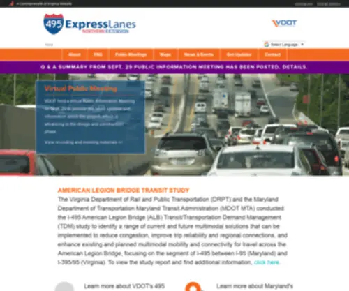 495Northernextension.org(495 Express Lanes Northern Extension) Screenshot