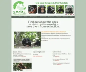 4Apes.com(Find out about the Great Apes) Screenshot