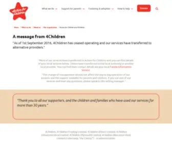 4Children.org.uk(4Children) Screenshot