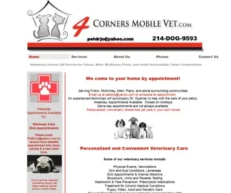 4Cornersmobilevet.com(4 Corners Moble Vet service Frisco) Screenshot