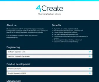 4Createsoft.com(Modernizing healthcare software) Screenshot