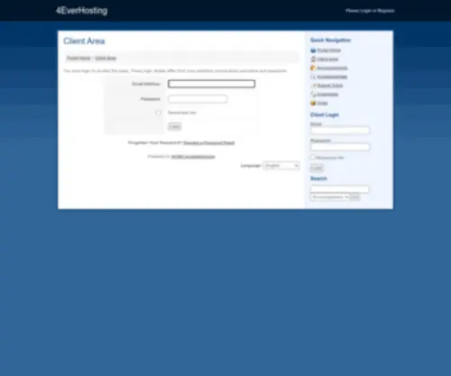 4Everhosting.com(Client Area) Screenshot