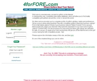 4Forfore.com(Where Golfers Meet Their Match) Screenshot