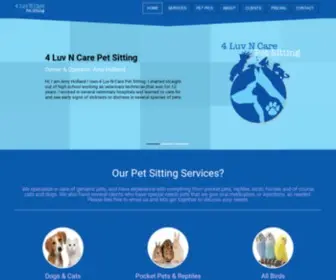 4Luvncarepetsitting.com(Pet Sitting servicing the Bexar County San Antonio) Screenshot