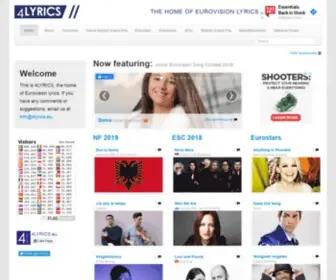 4Lyrics.eu(All the lyrics for Eurovision fans) Screenshot