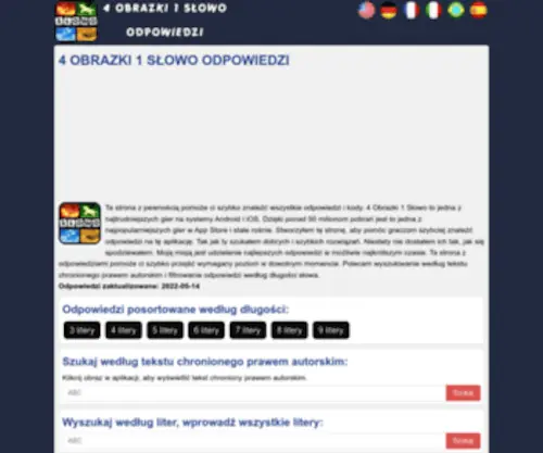 4Obrazki1Slowo.com(Odpowiedzi i kody do popularnej gry 4 Obrazy 1 Słowo) Screenshot