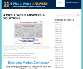 4Picsoneword.net(4 Pics 1 Word Answers and Solutions) Screenshot