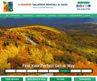 4Seasonsvacations.com(North Carolina Mountains Cabin Rentals) Screenshot