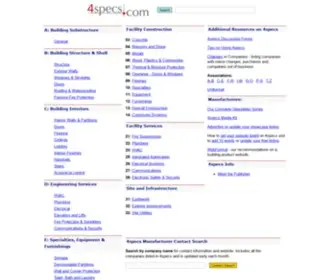 4Specs.com(Your Architectural Library for Specified Products) Screenshot