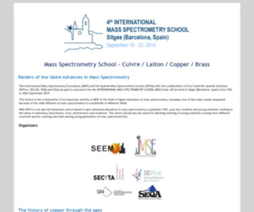 4TH-IMSS-2019.es(Mass Spectrometry School) Screenshot