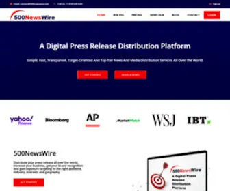 500Newswire.com(Digital Press Release Distribution Platform) Screenshot
