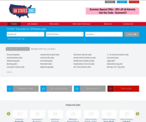 50States-Jobs.com(Home) Screenshot