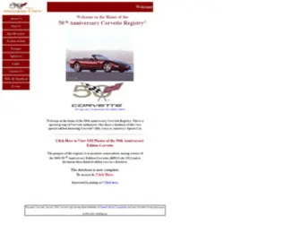 50Thregistry.com(Official Home of the 50th Anniversary Corvette Registry) Screenshot