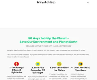 50Waystohelp.com(50 Ways to Help the Planet) Screenshot