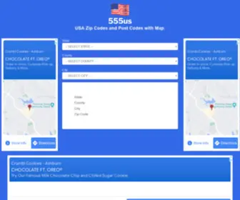 555US.net(US Zip Codes and Postal Codes Generator with Map) Screenshot