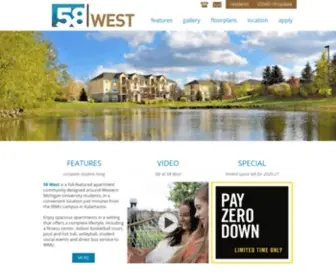 58-West.com(Student Apartments Near WMU) Screenshot