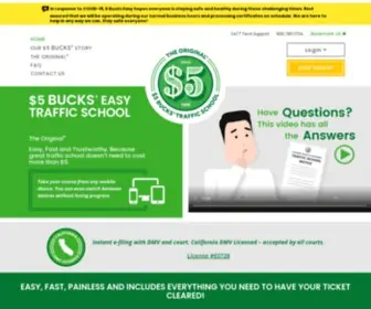 5Buckseasy.com($ 5 Dollar Traffic School) Screenshot