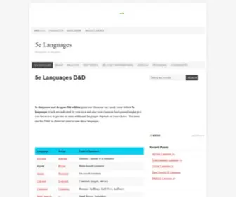 5Elanguages.com(5e Languages D&D) Screenshot