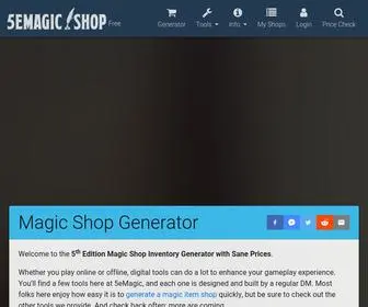 5Emagic.shop(Magic Item Shop Generator) Screenshot