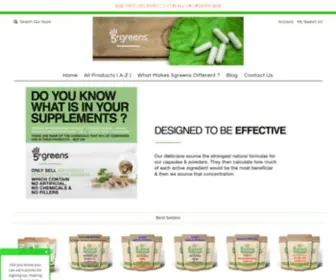 5Greens.co.uk(Clean Safe Strong & Effective Supplements 100% Natural) Screenshot