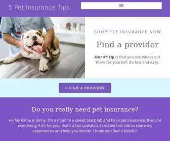 5Petinsurancetips.com(5 Pet Insurance Tips) Screenshot