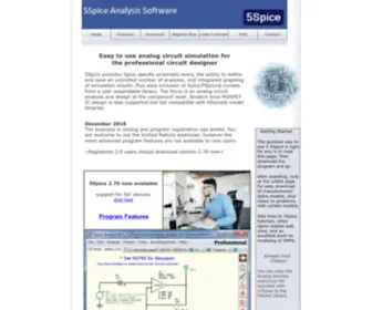 5Spice.com(5Spice circuit analysis and simulation software) Screenshot