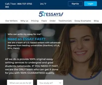 5Staressays.com(Essay Writing Service) Screenshot