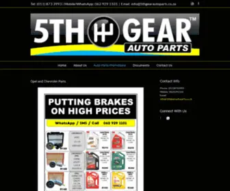 5Thgearautoparts.co.za(5th Gear Auto Parts) Screenshot