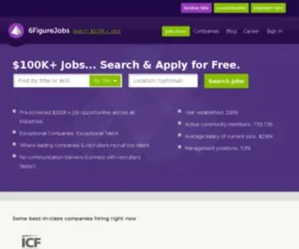 6Figurejobs.com(Senior-Level and Executive Job Search) Screenshot