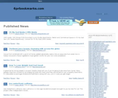 6Prbookmarks.com(Your Source for Social News and Networking) Screenshot