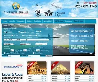 7-Continentstravel.co.uk(Cheap Flights Tickets from London to any Destination) Screenshot