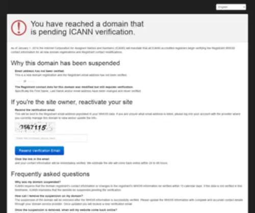 70XG.com(Registrant WHOIS contact information verification) Screenshot