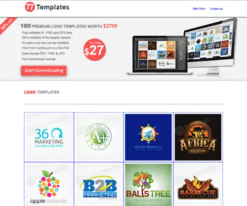 77Templates.com(Logo Templates) Screenshot