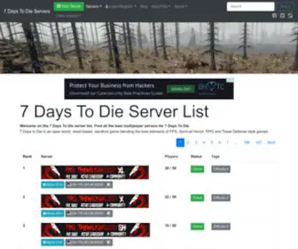 7Daystodie-Servers.com(7 Days To Die Server List) Screenshot