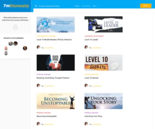 7Muniversity.com(7M University Membership Site) Screenshot