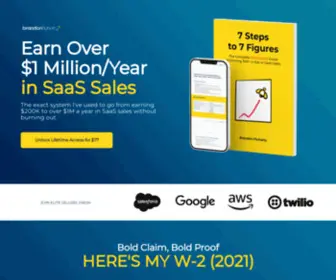 7Stepsto7Figures.io(Earn Over $1 Million a Year in SaaS Sales) Screenshot