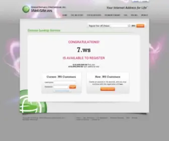 7.ws(Your Internet Address For Life) Screenshot