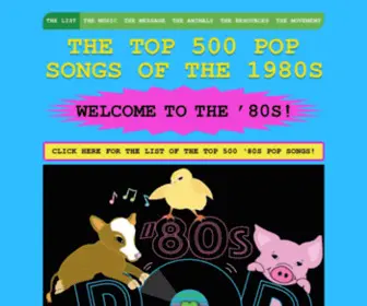 80Spopanimals.com(Top 500 Pop Songs of the '80s) Screenshot