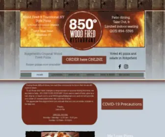 850Degrees.com(850 Degrees Wood Fired Pizza Restaurant in Ridgefield) Screenshot