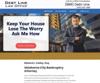 888Debtline.com(Oklaoma City bankruptcy attorney Edward L. Kelley) Screenshot