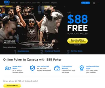 888Pokercanada.com Screenshot