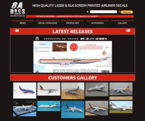 8Adecs.com(Aviation decals) Screenshot