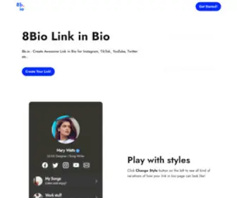 8B.io(Best LinkTree Alternative for TikTok & Instagram 2021) Screenshot