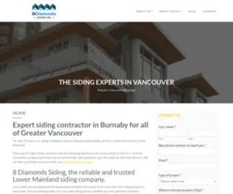 8Diamonds.ca(Siding contractor in Vancouver for residential and commercial projects) Screenshot