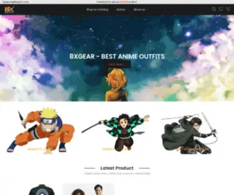 8Xgear.com(Unique design and funny gift idea of Anime fan and famous game characters. Our product categories) Screenshot