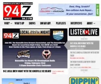 943WNFZ.com(Knoxville's Alternative Rock) Screenshot