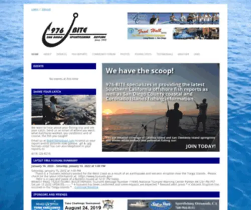 976Bite.com(San Diego's Sportfishing Fish Report Hotline) Screenshot