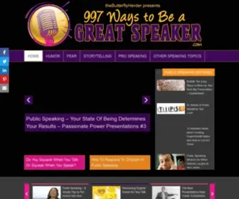 997Waystobeagreatspeaker.com(Public Speaking Tips from 997 Ways To Be A Great Speaker) Screenshot